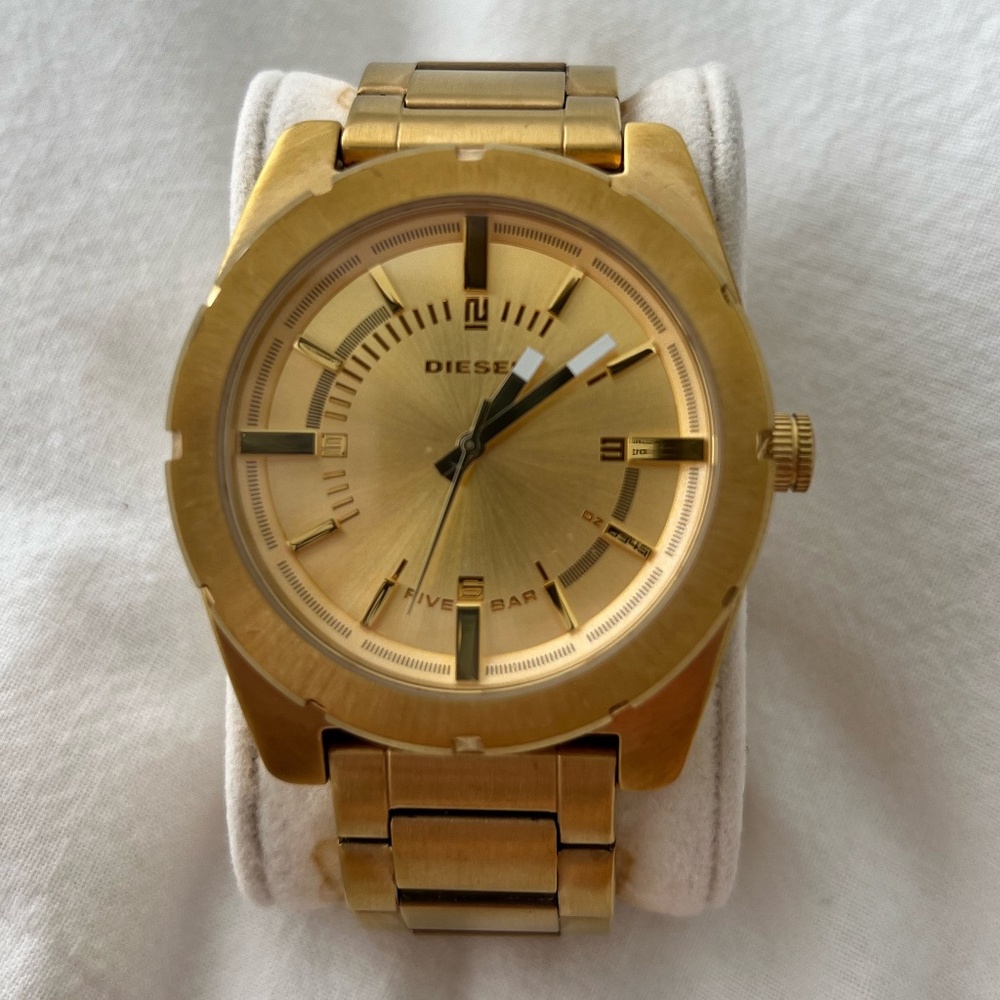 Diesel Mens Gold 5-Bar Watch